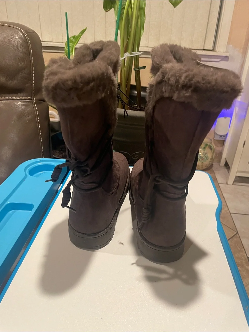 Arizona Jean Company Women's Dark Brown Faux Suede Winter Boots